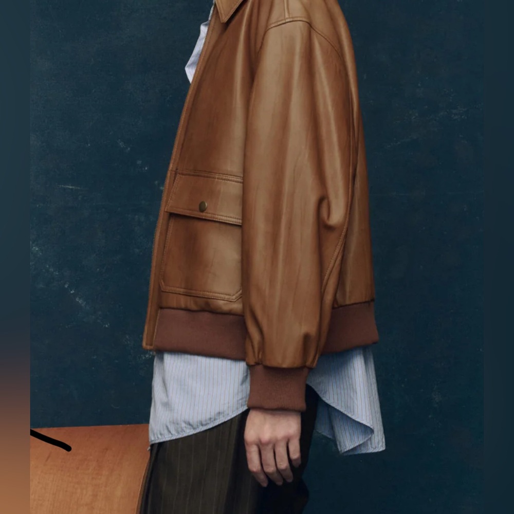 The Flight Jacket. The Great. Saddle Brown. Size 0. Original price $995 - Picture 5 of 9